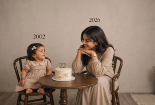 Then And Now Birthday AI Photo Prompt Free 2026 Studio Style