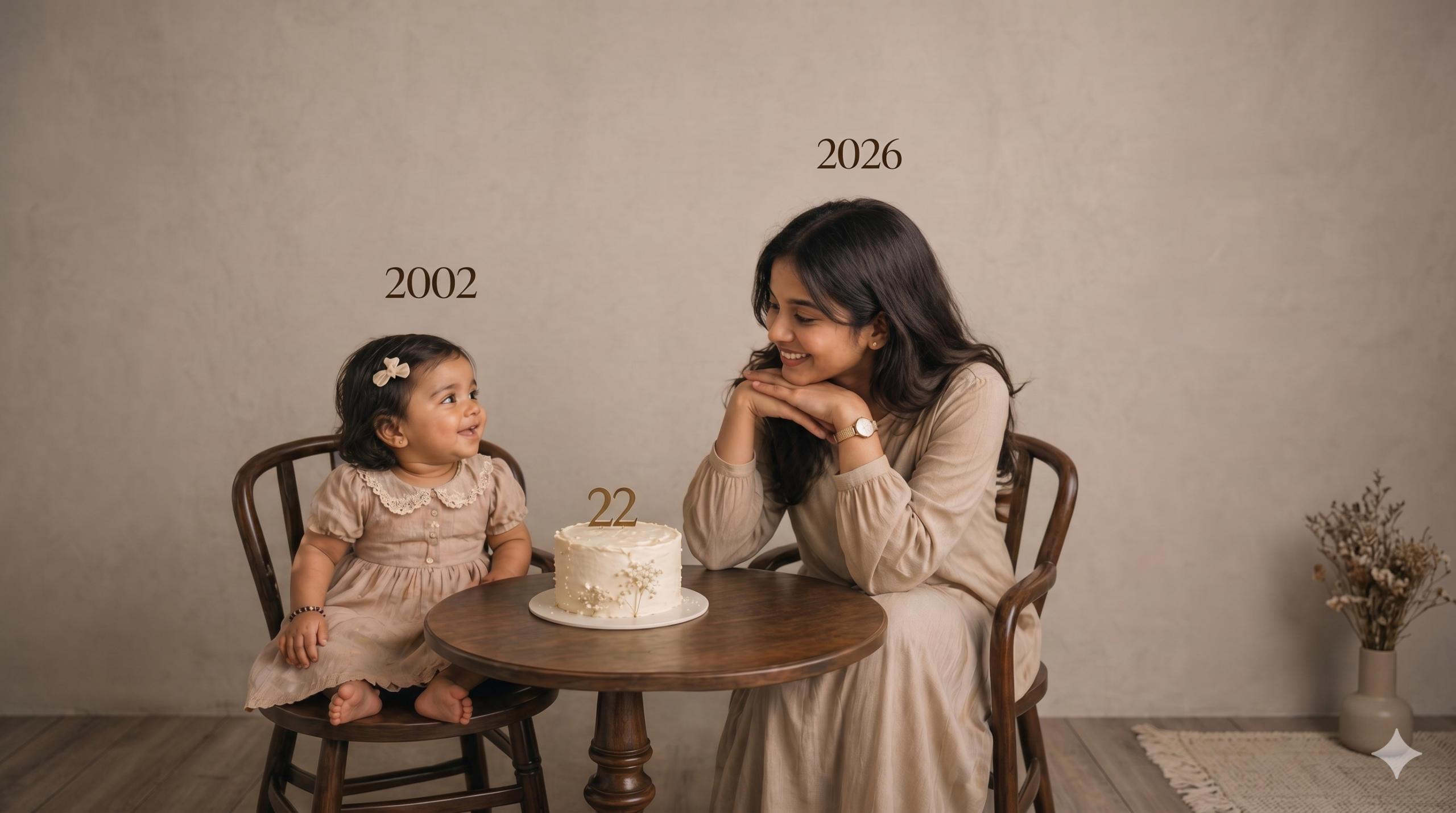 Then And Now Birthday AI Photo Prompt Free 2026 Studio Style