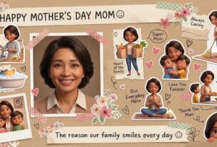 Happy Mothers Day AI Photo Prompt Free 2026 Scrapbook Style